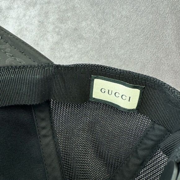 Gucci Black Gg Mesh Baseball Cap Hat Small - Picture 14 of 16
